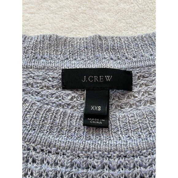 J. Crew Semi-Sheer Knit Raglan Sleeve Crewneck Oversize Sweater XS Heathered - Picture 3 of 8